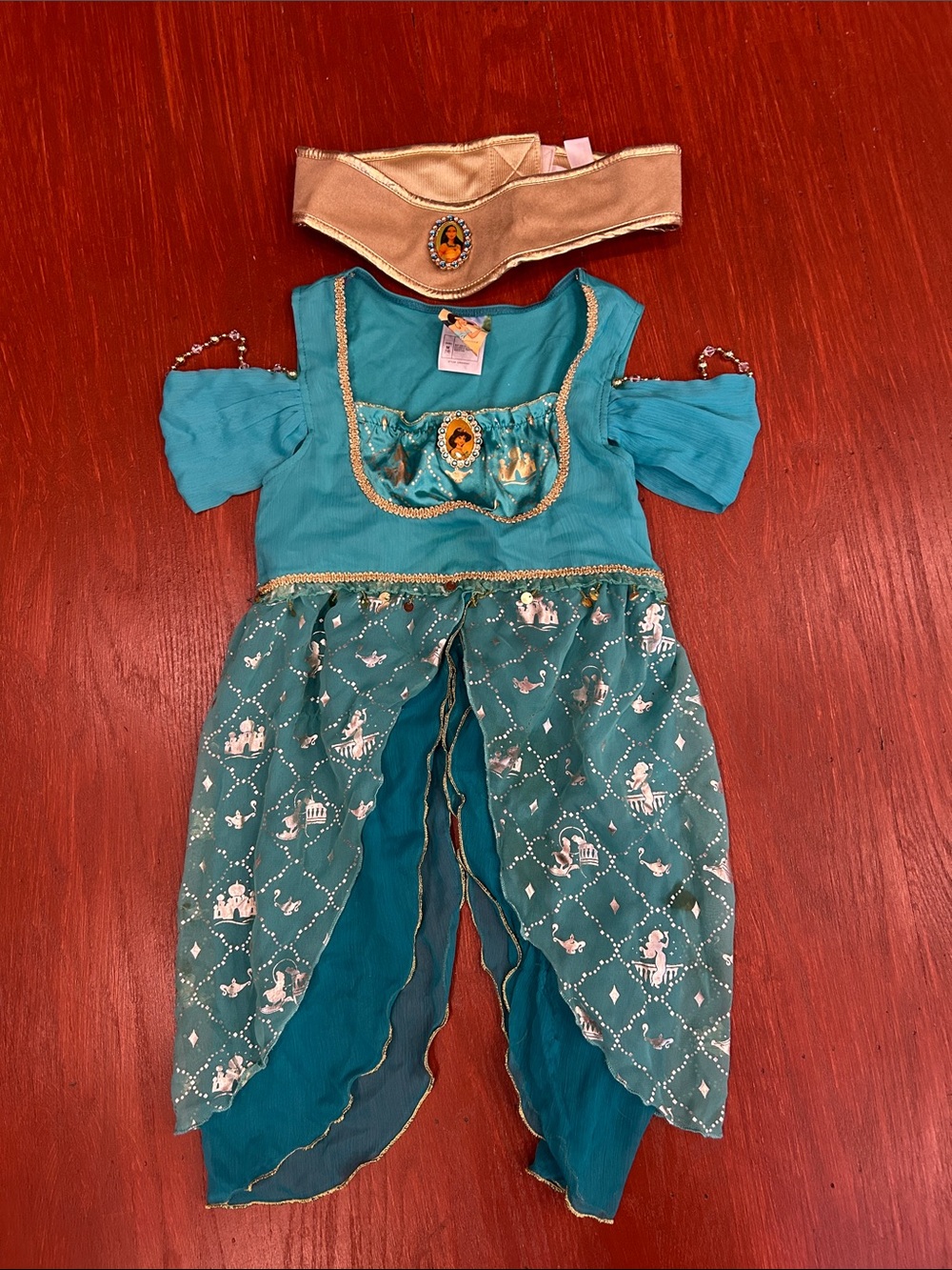 Disney Teal and Gold Princess Costume with Tiara
